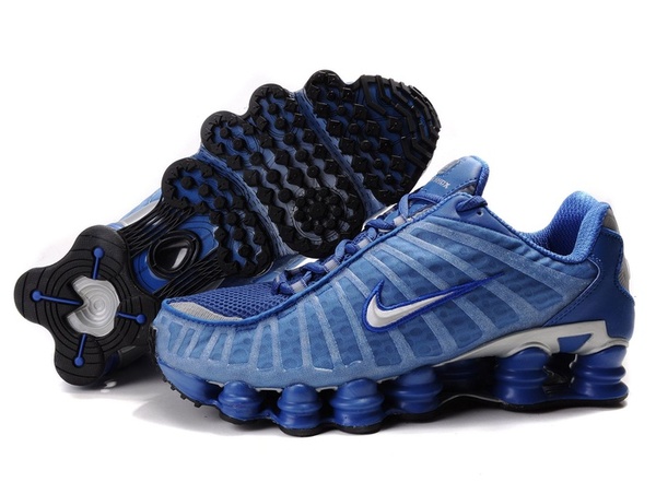 nike shox tl blue and black
